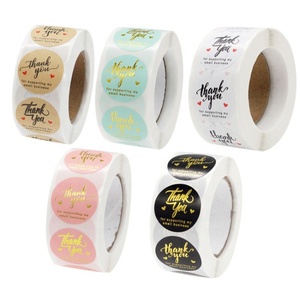Stampa adesiva personalizzata Private Label rotonda cerchio impermeabile rotolo di vinile grazie adesivi - Product Image 1