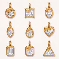 Breloques tendance délicates pour la fabrication de colliers DIY, breloques en forme de cœur en acier inoxydable avec zircon de haute qualité, apprêts pour bijoux