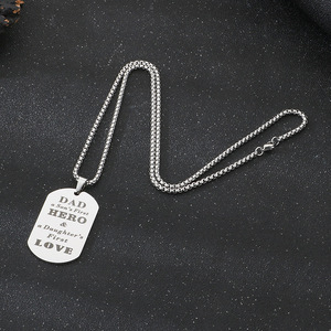 Ciondolo in metallo di tendenza in acciaio inox inciso al Laser lettere ispiratrici collane gioielli regalo di <span class=keywords><strong>amore</strong></span> <span class=keywords><strong>per</strong></span> la fabbrica di <span class=keywords><strong>papà</strong></span> all'ingrosso - Product Image 4