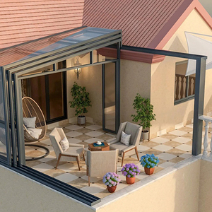 <span class=keywords><strong>Solarium</strong></span> thermique toutes saisons pliable et rétractable en aluminium, véranda en verre Low-E, serre isolée pour cour toute <span class=keywords><strong>l</strong></span>'année - Product Image 1