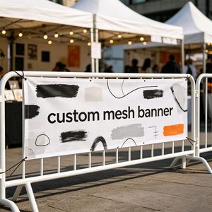 Fondo Impreso con Logotipo Personalizado, Pancarta Rectangular de Tela de Malla Resistente al Viento para Eventos al Aire Libre - Product Image 4