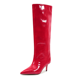 Women Wide Fit Large Size 45 <b>Long</b> Boots Solid Low Heels on Booties Pointed Toe Sexy Stiletto Shoes - Product Image 4