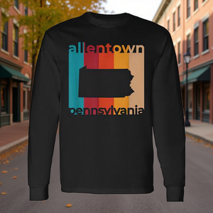 Camiseta de Manga Larga con Corte Retro Vintage de Allentown, Pensilvania, Unisex para Adultos, Cuello Redondo, Ropa Promocional - Product Image 2
