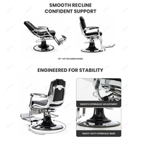 Fauteuil de barbier JOXIN avec accoudoirs rembourrés et repose-pieds rabattable, fauteuil de salon professionnel hydraulique classique pour salons de coiffure