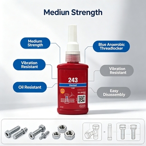 กาวล็อคเกลียว LOC <span class=keywords><strong>TITE</strong></span> 243 สีน้ำเงิน ความแข็งแรงปานกลาง ชนิดแอนาโรบิก สำหรับยึดน็อตและสลักเกลียวโลหะ ป้องกันการหลุดล็อค ปิดผนึกเกลียว - Product Image 5