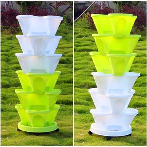 <span class=keywords><strong>Macetas</strong></span> hidropónicas <span class=keywords><strong>para</strong></span> jardinería vertical, plantas suculentas de 6x0,75 L, color naranja, apilables, <span class=keywords><strong>para</strong></span> fresas o flores - Product Image 4