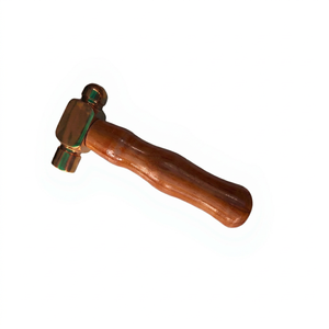 Marteau à tête sphérique avec manche en bois, modèle SUNTOOLS/STIPL 424E, en laiton, pour le polissage de bijoux, outils de bricolage, forme irrégulière - Product Image 1