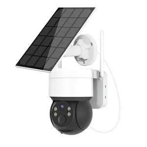 गर्म बिक्री QS04 3MP वायरलेस आउटडोर सुरक्षा वाईफ़ाई सौर कैमरा के साथ 5W सौर पैनल 3MP PTZ सीसीटीवी कैमरा iCSEE एप्लिकेशन