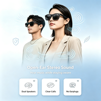 Lunettes Audio Intelligentes Sans Fil à Oreille Ouverte pour Musique et Appels, Contrôle Tactile, Verres Polarisés UV400, Monture Légère, Idéales pour la Conduite et les Activités de Plein Air