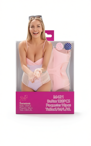 Set Costume da Bagno Donna Sw.wawa M421 Monocolore con Scollo a V, Aderente, in Spandex e Poliestere, Taglie S/M/L/XL, Confezione da 10 Pezzi - Product Image 1