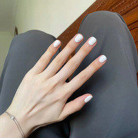 24 Uñas Postizas Cortas Cuadradas de Color Sólido, Material ABS de Alta Calidad, Venta al por Mayor de Fábrica
