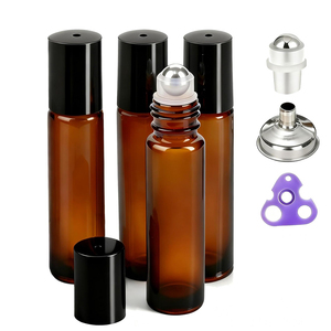 Vente en gros de flacons d'huile de parfum roll-on de 10 ml, flacons en <span class=keywords><strong>verre</strong></span> ambré pour huiles essentielles <span class=keywords><strong>avec</strong></span> bille en acier inoxydable - Product Image 6