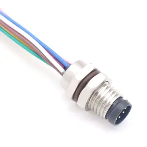 Connector Supplier M8 Connector Male Panel Mount 3 4 5 6 8 Pin Wiring Waterproof Solder Wire Signal Transmission Connector