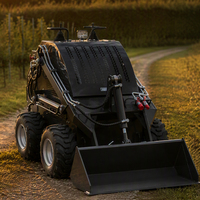Mini-chargeuse sur pneus compacte JS460 pour travaux d'excavation, de nivellement et d'aménagement paysager