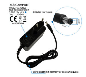 Adaptador de Corriente CA/CC de Alta Eficiencia CKS de 24 W, 24 V, 1 A, Enchufe de Pared, Tipo Fijo, Cargador para Cámaras de Video <span class=keywords><strong>CCTV</strong></span> - Product Image 2