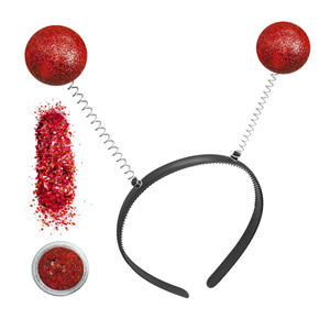 Halloween Alien Headbands Silver <strong>Mars</strong> Antenna Ball Pops and Glitter Alien Headpiece Costume Dress up Accessories - Product Image 1