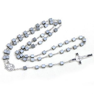 Collana con rosario cattolico ciondolo croce preghiera conteggio preghiere come <span class=keywords><strong>le</strong></span> dicono rosari ematite nero 8mm perline regalo gioielli - Product Image 6