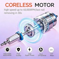40000 RPM 6000mAh Mesin Kikir Kuku Elektrik Portabel untuk Kuku Akrilik Gel 2-in-1 Profesional dengan Motor Tanpa Inti