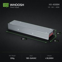 Alimentation LED ultra-mince 400W 12V AC/DC, transformateur driver mince 400W pour caisson lumineux, signalétique et éclairage intérieur