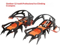 Crampons professionnels CHOOYOU à 12 dents pour escalade, alpinisme et glace, antidérapants en TPU pour chaussures de neige