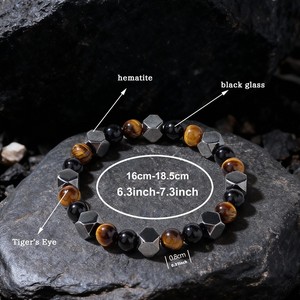 Nuovi Bracciali con Perle di Occhio di Tigre ed <span class=keywords><strong>Ematite</strong></span> da 8mm, Gioielli in Pietra <span class=keywords><strong>Naturale</strong></span> per Uomo e Donna - Product Image 4
