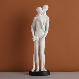 Abstract Family Figurine White Resin Minimalist Design Home Office <b>Decor</b> Art Sculpture For Desk Study Cabinet Display - Product Image 2