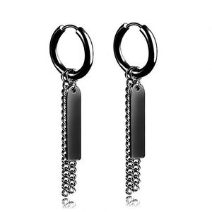 Pendientes de Acero Inoxidable al por Mayor, Tipo Clip, Colgantes, con Cruz Negra, Estilo Punk, para Hombre y Mujer - Product Image 5