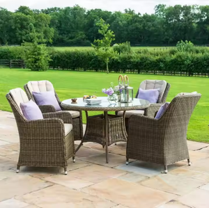 Meilleur prix pour des meubles de jardin imperméables, table de salle à manger en rotin, en métal, en <span class=keywords><strong>bois</strong></span>, pour l'extérieur, pour le jardin - Product Image 6