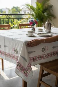 Floral Cotton Tablecloth White Pink Dining Table Cover Printed Table Linen Kitchen Decor Washable Table Cover - Product Image 2