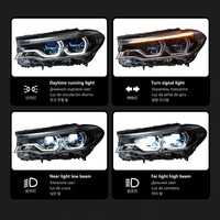 Faros Delanteros HETOP G30 2018-2020 Serie 5 525i 530i 535i Estilo Ikon Actualizado Estilo OSS LED DRL Lámpara Delantera Estilo Lente Láser para BMW