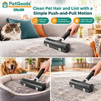 Brosse de toilettage auto-nettoyante réutilisable en plastique pour animaux domestiques, écologique, avec rouleau anti-poils amovible, compacte et idéale pour les voyages, pour chiens et chats