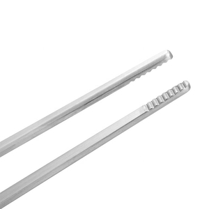 Pinces alimentaires en acier inoxydable noir antiadhésives avec poignée en silicone, pinces de cuisine pour la famille - Product Image 2