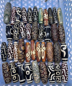 50mm Natural Green Black Agate Men Handmade Tibetan Dzi Beads Hand String Barrel <strong>Rosary</strong> <strong>Prayer</strong> <strong>for</strong> Jewelry Making