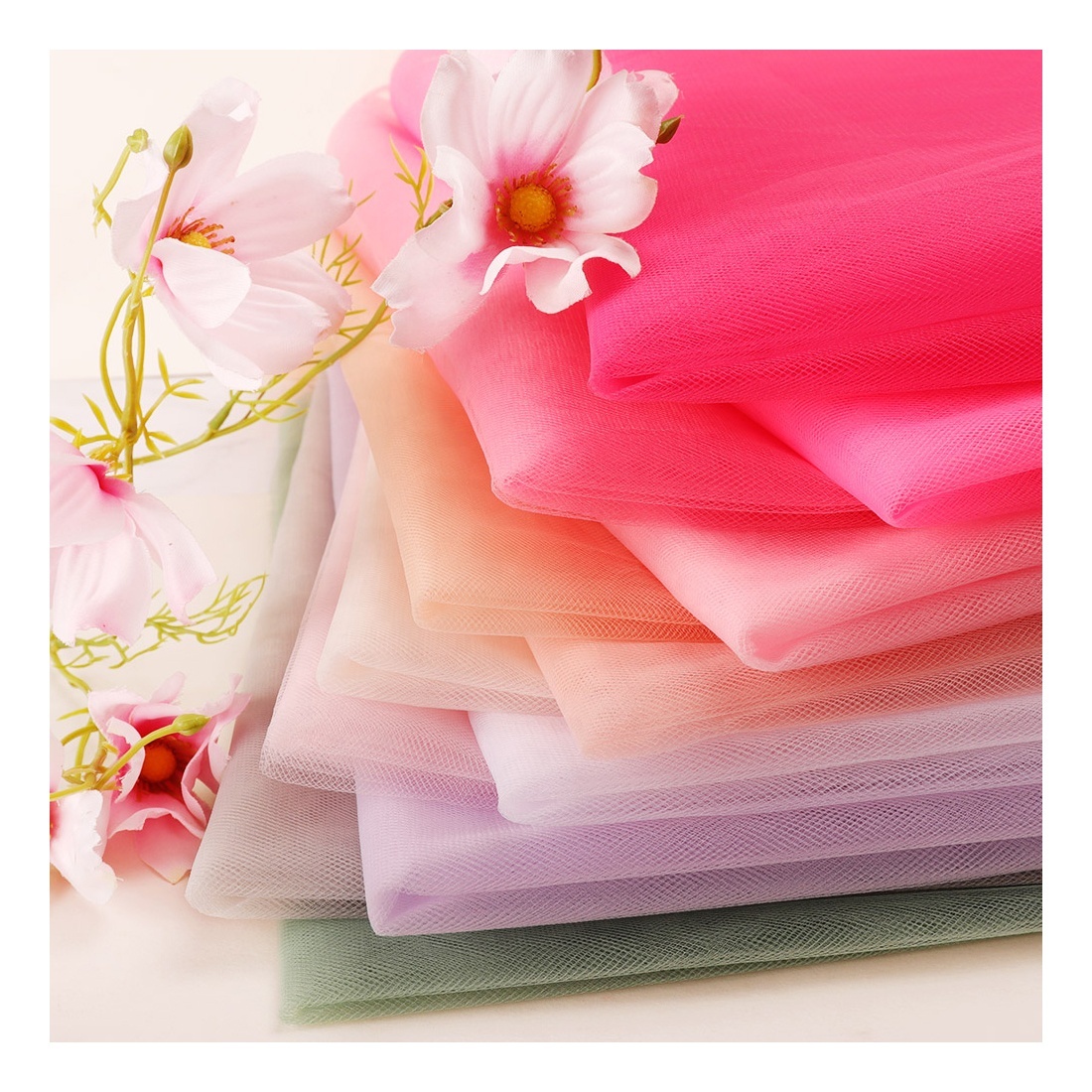 12 GSM Wholesale Stiff Diamond Hard Net Tulle Polyester Veils Tulle For Kids Tulle Dress