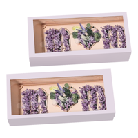 Boîte à fleurs en rose pliante avec mots personnalisés pour fête des mères Boîte rectangulaire I Love You Mom Floral Gite pour maman Boîte d'emballage de fleurs