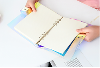 Cuaderno de bolsillo transparente, libreta personalizada, cubierta de bloc de notas de pvc, A6, carpeta con láser de colores, gran oferta