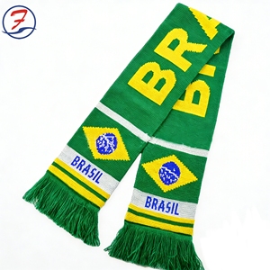 卸売 カスタム サッカー応援グッズ ファン向け 国旗フリンジマフラー イタリア国旗スカーフ - Product Image 5