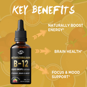 Label pribadi OEM organik <span class=keywords><strong>Vitamin</strong></span> <span class=keywords><strong>B12</strong></span> Sublingual cairan tetes metilobalamin <span class=keywords><strong>B12</strong></span> suplemen energi, suasana hati, dukungan kesehatan otak - Product Image 3