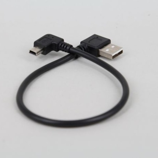 Double Elbow 90 Degrees Right Angle USB 2.0 a Male to Mini 5Pin USB Male T Port Data Sync Charging Cable for Car Camera GPS