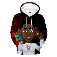 Youngboy personnalisé ne s'est jamais cassé à nouveau rappeur décontracté 3D numérique avec capuche pull en gros hommes à la mode sweats à capuche