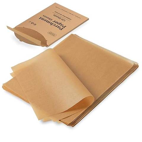 Hot Selling 50pcs Pack Pre-Cut Parchment Paper Baking Sheets Kitchens Cookie Baking Cooking Steaming Air Fryer Food