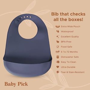 مريلة تغذية من السيليكون خالية من مادة BPA ومقاومة للماء بتصميم مخصص وصديقةمن السيليكون مع إضاءة وتهوية للصيف - Product Image 2