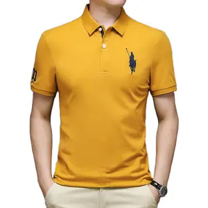 Toptan erkek % 100 pamuk kısa yarım kollu özel Polo tişörtler/nakış Polo tişört/Polo gömlek