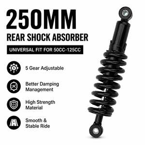 Amortisseur arrière universel réglable de 250 mm, suspension à amortissement, ressort de 10 mm pour moto tout-terrain, <span class=keywords><strong>quad</strong></span>, buggy, ATV de 50 cc à 125 cc - Product Image 1