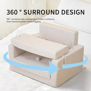Siège de soutien d'activité amovible en tissu de lin minimaliste 2-en-1 Canapé-<span class=keywords><strong>chaise</strong></span> pour enfants pour chambre à coucher, salle à manger, bébé pour le salon - Product Image 2