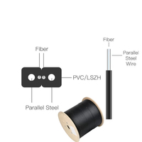 Câble à fibres optiques 1 noyau 1km 2km 3km bois tambour Ftth câble de chute monomode intérieur extérieur câble à fibres optiques auto-support