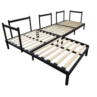 Schnell Montierbarer Minimalistischer L-förmiger Stahl-Holz-Sofarahmen Robuster Wirtschaftlicher Bettrahmen für Apartment, Schlafzimmer, Wohnzimmer und Hotelgebrauch
