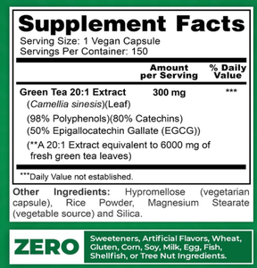 Capsule di Estratto di Tè Verde di Alta Qualità, 95% Polifenoli, 75% Catechine, 50% EGCG - Product Image 4