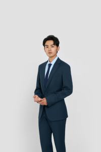 Prix de gros, best-sellers, costumes pour hommes de haute qualité, bleu paon, coupe ajustée, deux pièces, respirants, pour l'automne, pour les affaires - Product Image 2