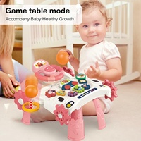 Table d'activités multifonctionnelle 3 en 1 pour bébés, trotteur d'apprentissage, table de jeu musicale éducative